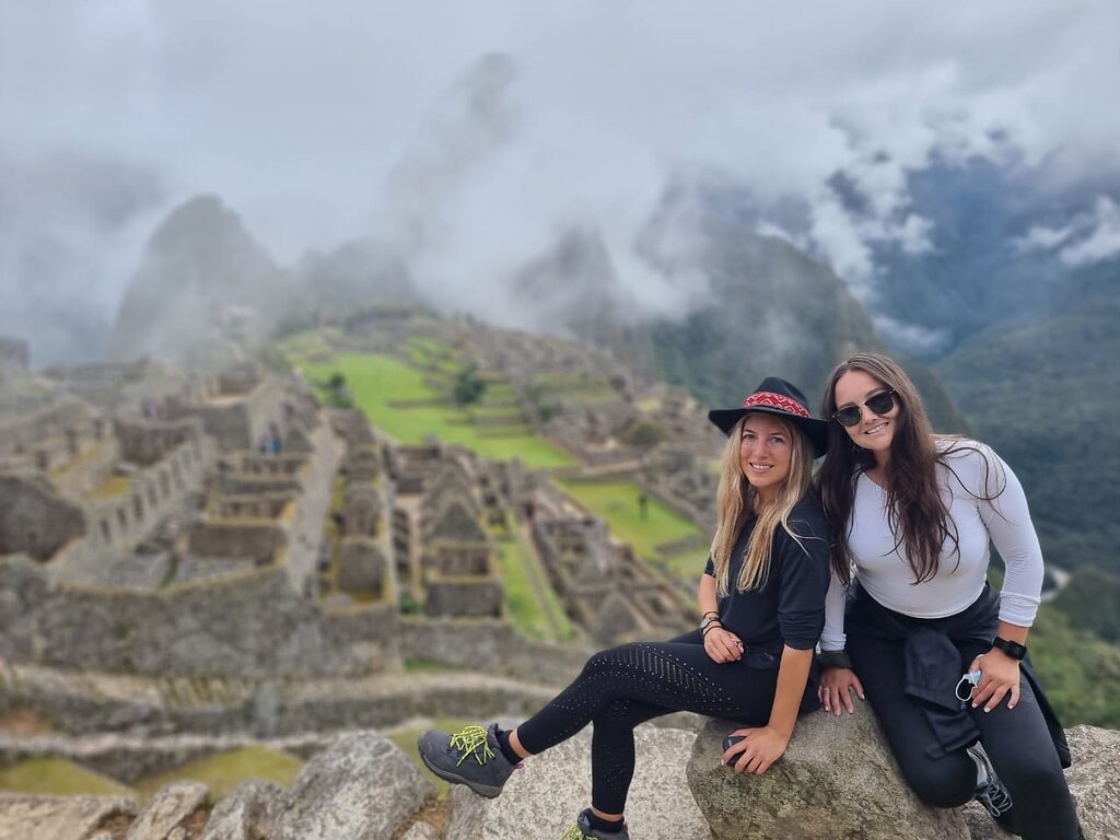 two female tourists at Machu Picchu