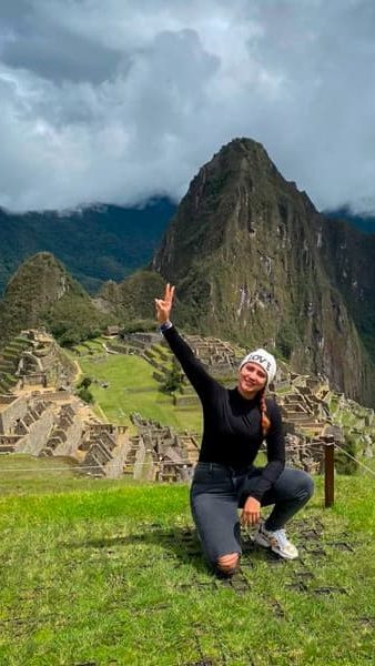 a woman at Huayna Picchu